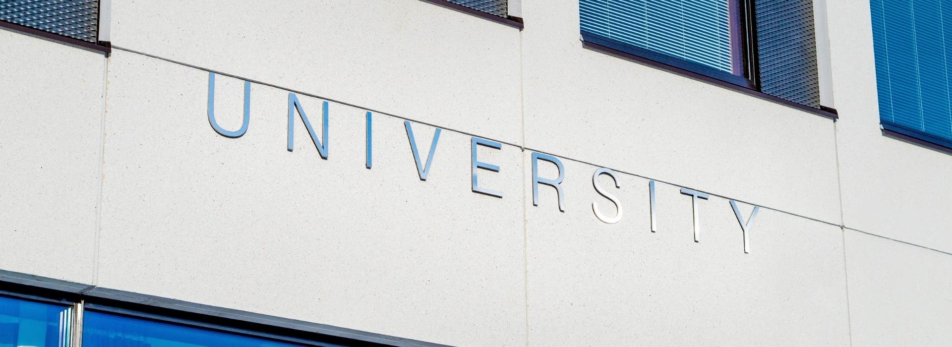 University Sign on Building